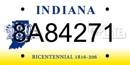 8A84271 Indiana License Plate