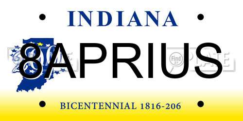 8APRIUS Indiana License Plate