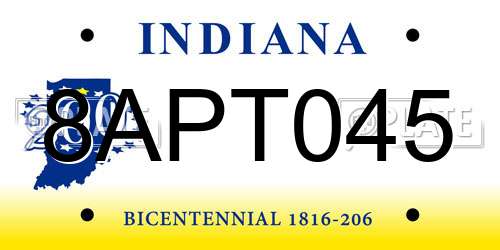 8APT045 Indiana License Plate