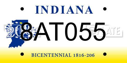 8AT055 Indiana License Plate