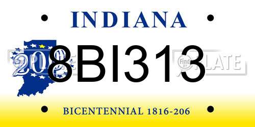 8BI313 Indiana License Plate