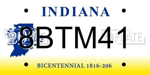 8BTM41 Indiana License Plate
