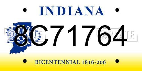 8C71764 Indiana License Plate