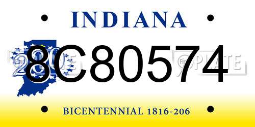 8C80574 Indiana License Plate