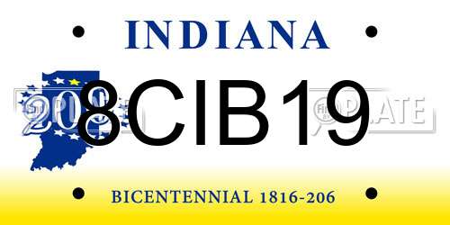 8CIB19 Indiana License Plate