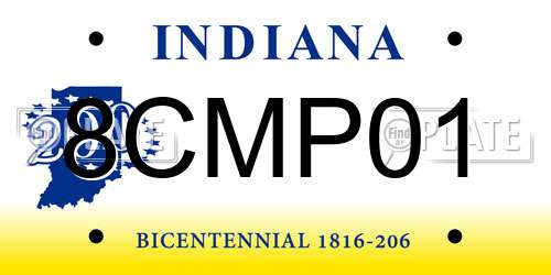 8CMP01 Indiana License Plate