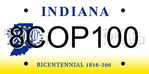 8COP100 Indiana License Plate