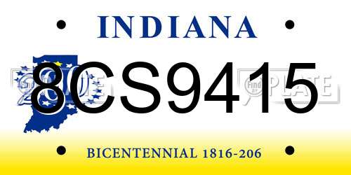 8CS9415 Indiana License Plate