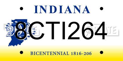 8CTI264 Indiana License Plate
