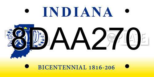 8DAA270 Indiana License Plate