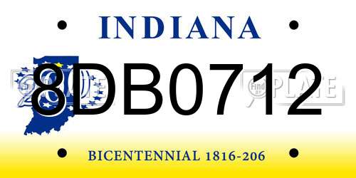 8DB0712 Indiana License Plate
