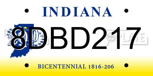 8DBD217 Indiana License Plate