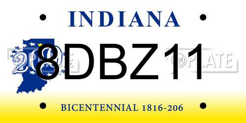 8DBZ11 Indiana License Plate