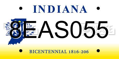 8EAS055 Indiana License Plate
