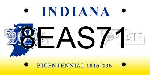 8EAS71 Indiana License Plate