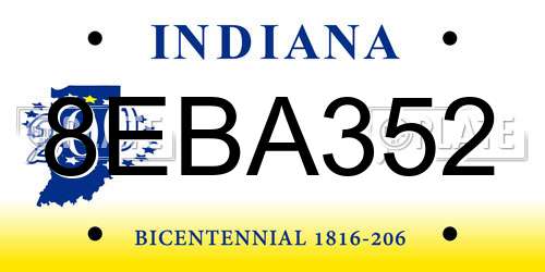 8EBA352 Indiana License Plate