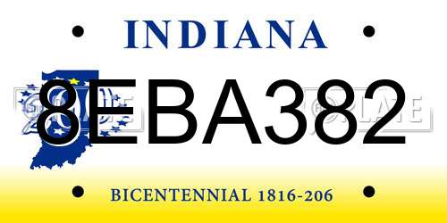 8EBA382 Indiana License Plate