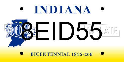 8EID55 Indiana License Plate