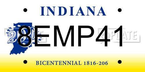 8EMP41 Indiana License Plate
