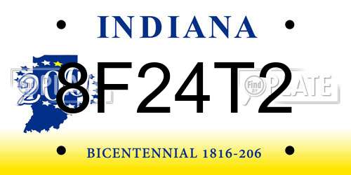 8F24T2 Indiana License Plate
