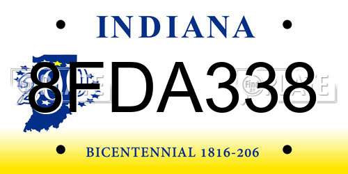 8FDA338 Indiana License Plate
