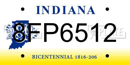 8FP6512 Indiana License Plate