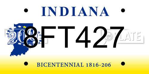 8FT427 Indiana License Plate