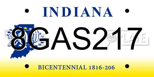 8GAS217 Indiana License Plate
