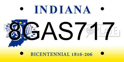 8GAS717 Indiana License Plate