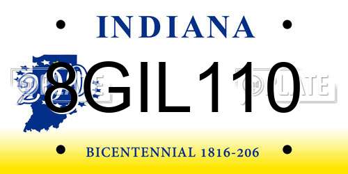 8GIL110 Indiana License Plate