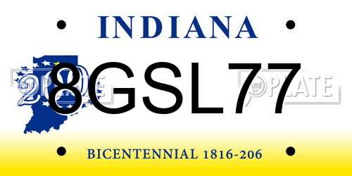 8GSL77 Indiana License Plate