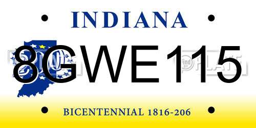 8GWE115 Indiana License Plate