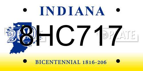 8HC717 Indiana License Plate