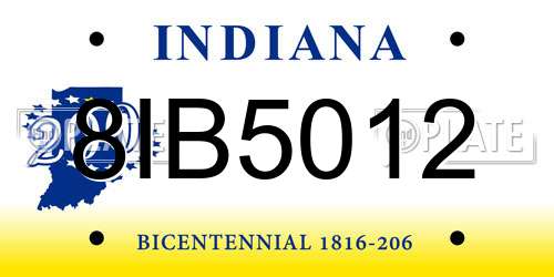 8IB5012 Indiana License Plate