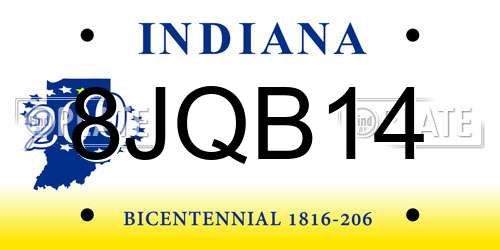 8JQB14 Indiana License Plate