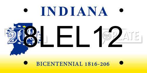 8LEL12 Indiana License Plate