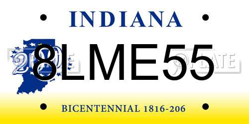 8LME55 Indiana License Plate