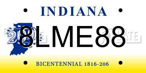 8LME88 Indiana License Plate