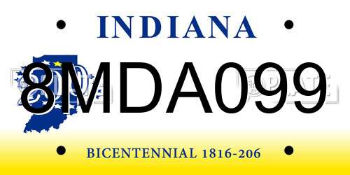 8MDA099 Indiana License Plate