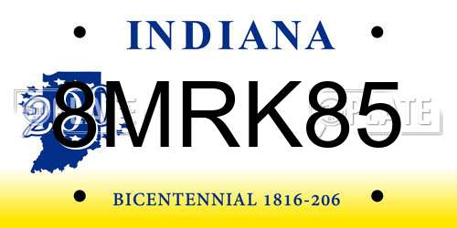 8MRK85 Indiana License Plate