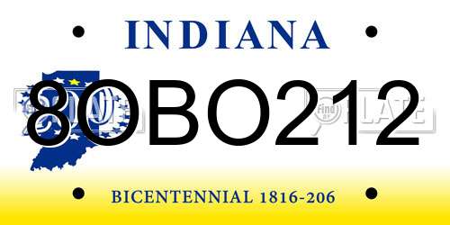 8OBO212 Indiana License Plate