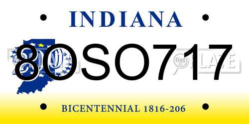 8OSO717 Indiana License Plate
