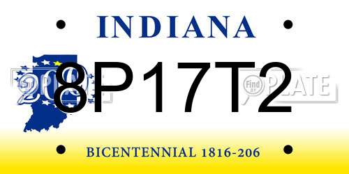 8P17T2 Indiana License Plate