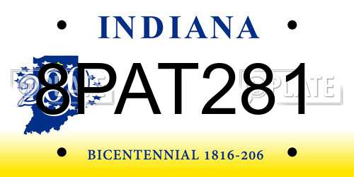 8PAT281 Indiana License Plate