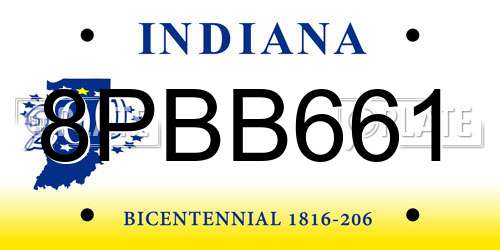 8PBB661 Indiana License Plate