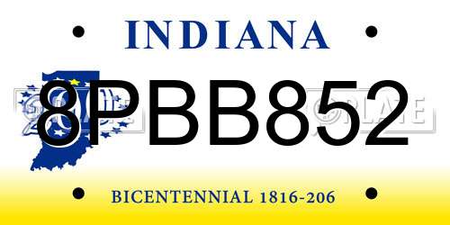 8PBB852 Indiana License Plate