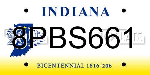 8PBS661 Indiana License Plate