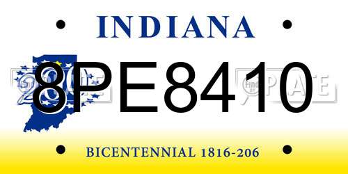 8PE8410 Indiana License Plate