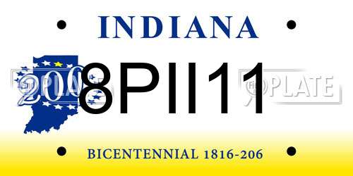 8PII11 Indiana License Plate
