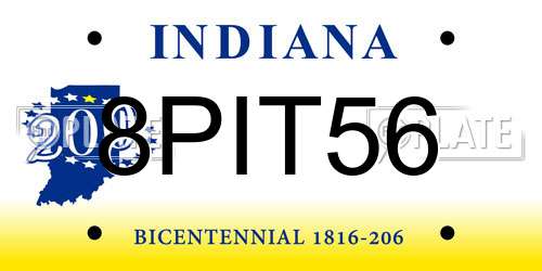 8PIT56 Indiana License Plate